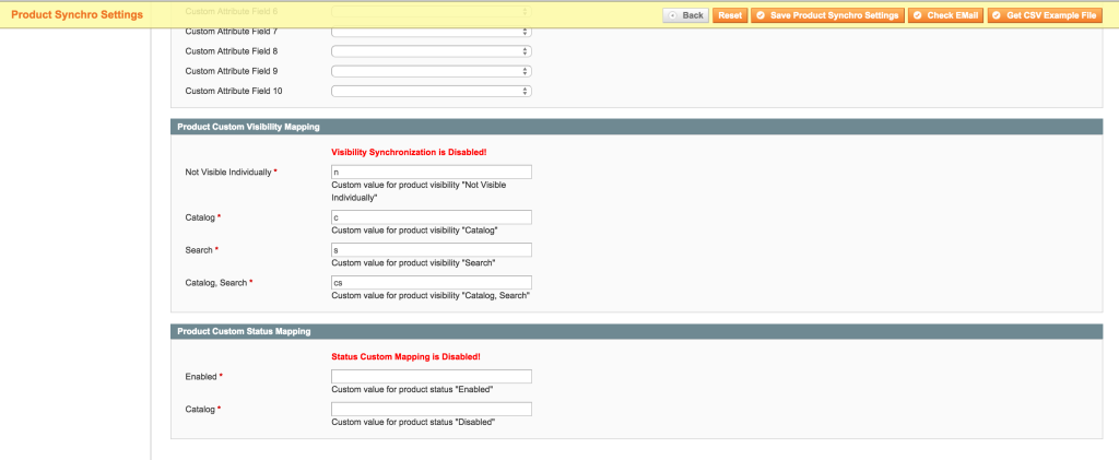 Magboxes Product Synchro Fields Product Settings