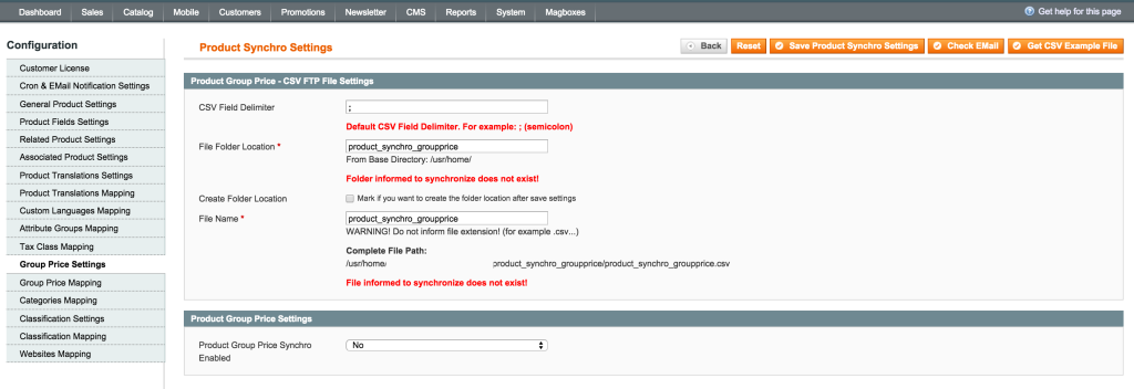 Magboxes Product Synchro Product Group Price Mapping