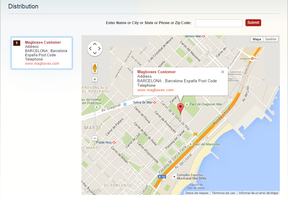 Magboxes Sincronización Cliente - Google Maps