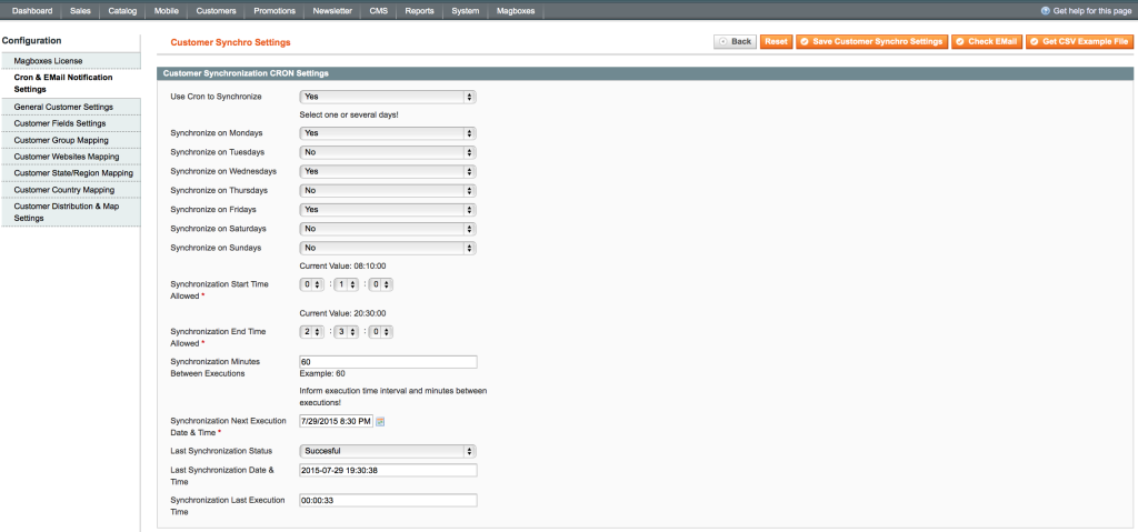 Magboxes Customer Synchronization - Cron