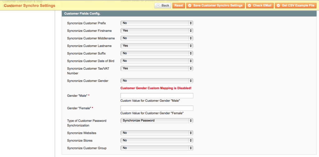 Magboxes Customer Synchronization - Standard and Custom Fields