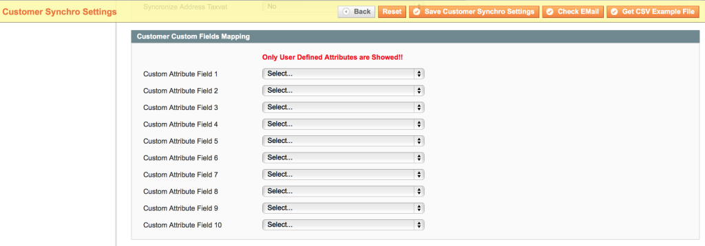 Magboxes Customer Synchro Custom Fields