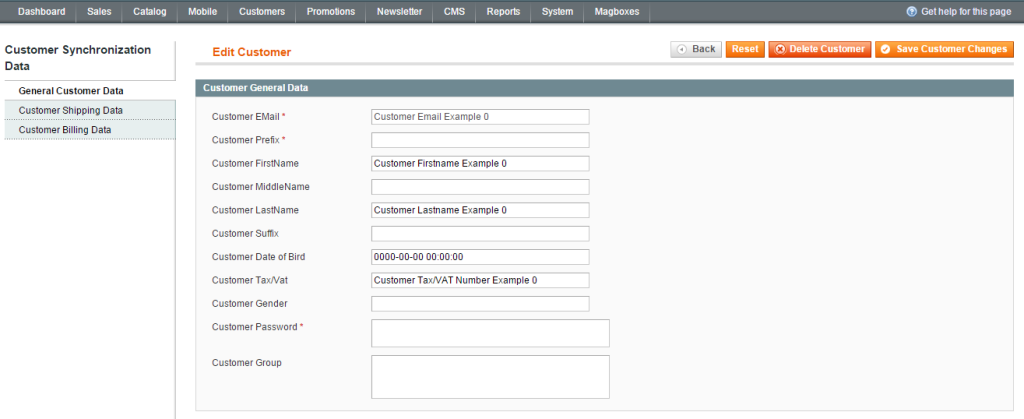 Magboxes Customer Synchronization - Grid